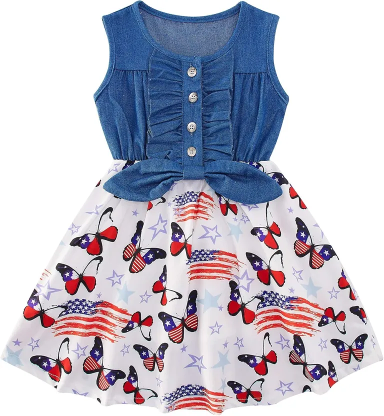little girls summer dress sleeveless denim polyester_best_review_1750936160
